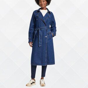 Universal Thread Women’s Denim Trench Coat – Dark Wash | Size XS | NWT | WJK-100